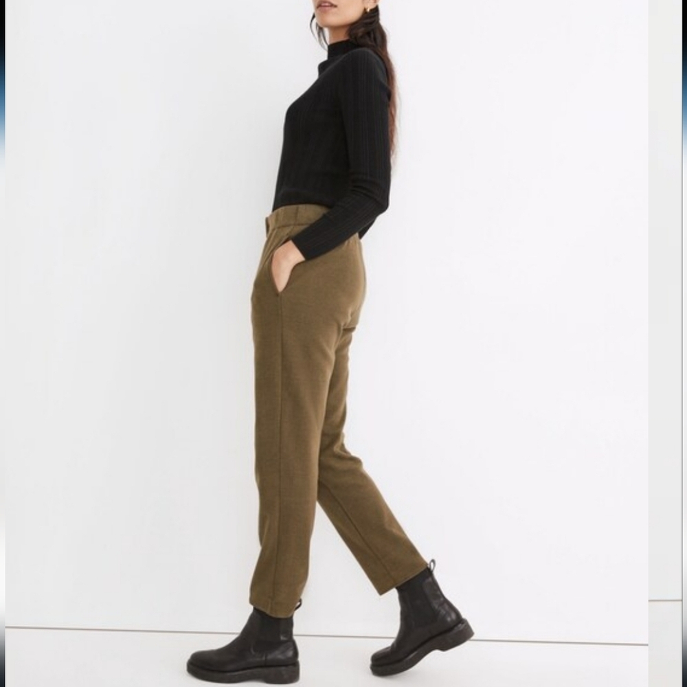 Madewell Knit Huston Button Pants In Glen Plaid Size Small Color Kale - Picture 11 of 11